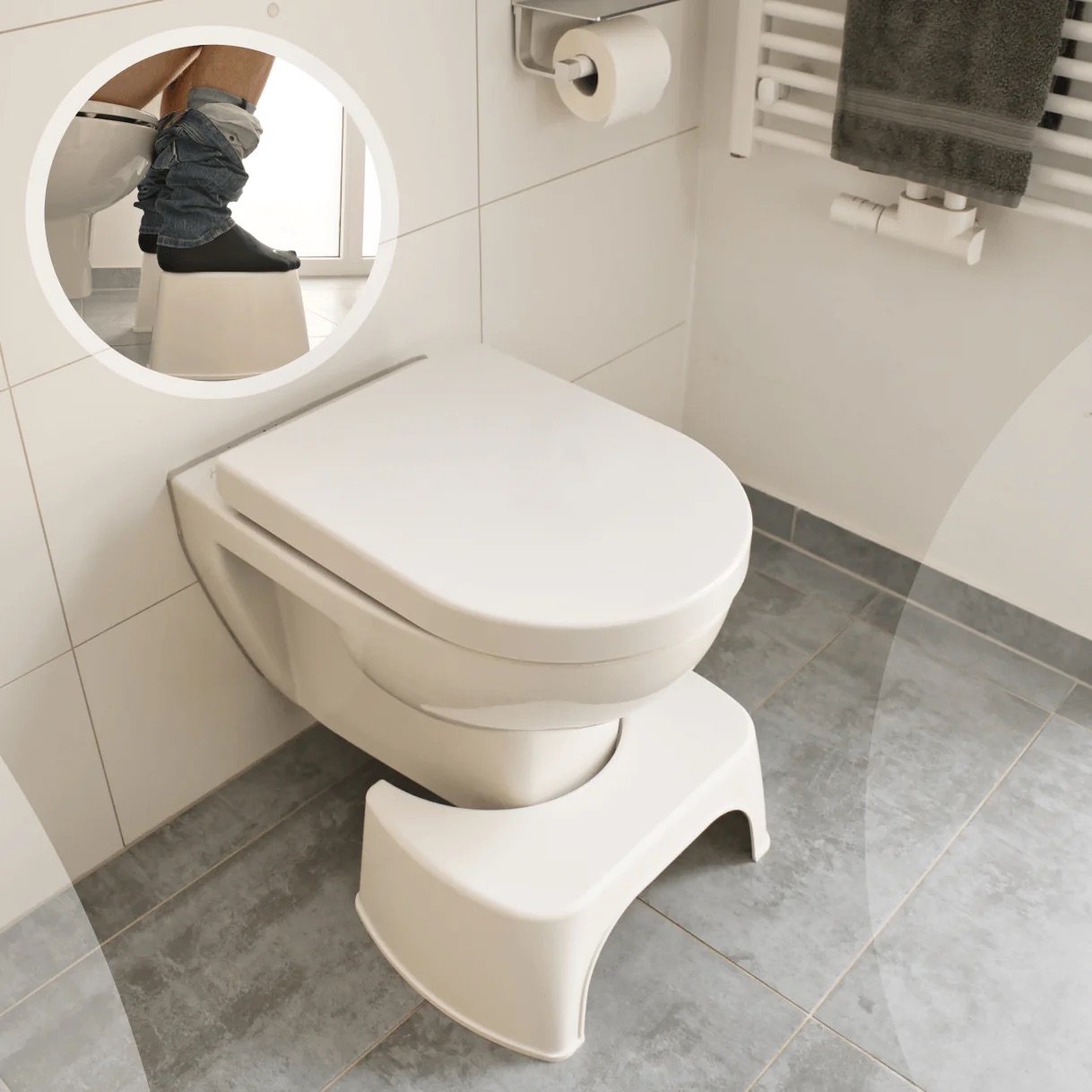 Sgabello da bagno in plastica riciclata